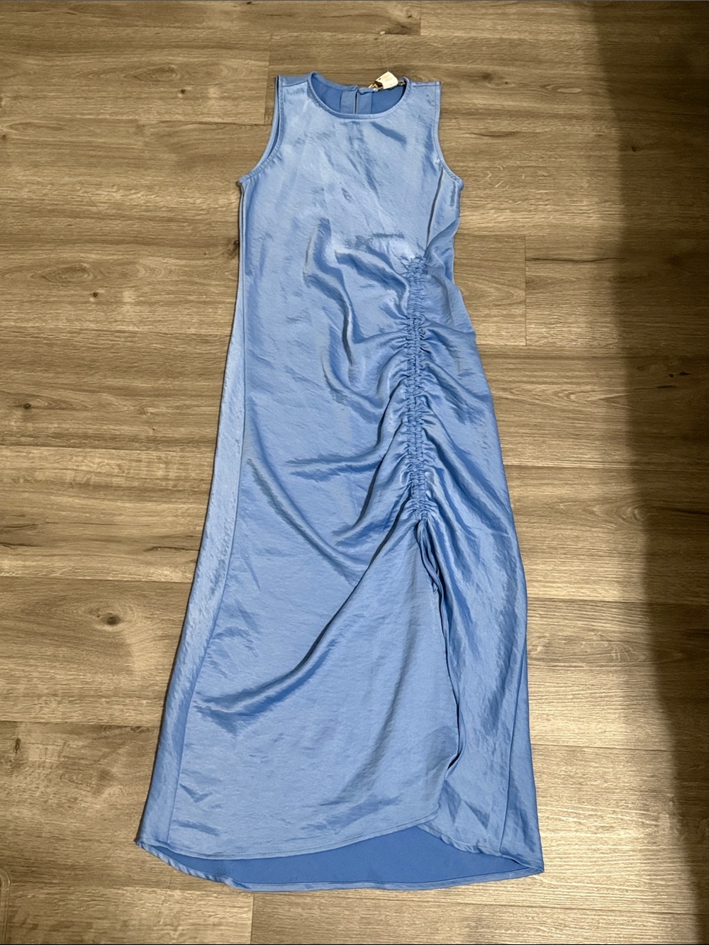 House of Harlow 1960 Sky Blue Sleeveless Ruched Maxi Dress
